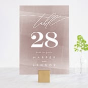 "plain paint" - Table Numbers in Taupe by Phrosné Barwood - Front