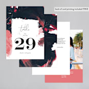 "living coral" - Table Numbers in Coral by Phrosné Barwood - Back of Card Options