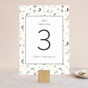 "Evergreens Watercolor" - Table Numbers in Forest by Yao Cheng Design - Front