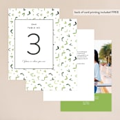 "Evergreens Watercolor" - Table Numbers in Forest by Yao Cheng Design - Back of Card Options