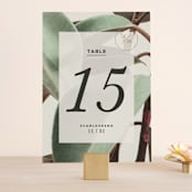 "Powder Room Florals" - Table Numbers in Cream by Ariel Rutland - Front