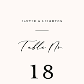 "Eternal" - Table Numbers in Ecru by Carly Reed Walker - Detail