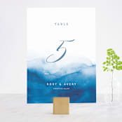 "Watercolor waves" - Table Numbers in Ocean by Yuliya Evseeva - Front