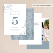 "Love Beyond Measure" - Table Numbers in Mineral by Oscar and Emma - Karly Depew - Back of Card Options