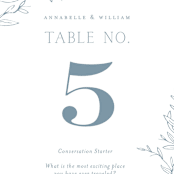 "Love Beyond Measure" - Table Numbers in Mineral by Oscar and Emma - Karly Depew - Detail