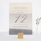 "Sunrise Waves" - Table Numbers in Ocean by Wildfield Paper Co - Front