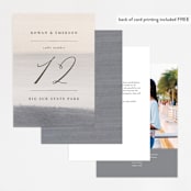 "Sunrise Waves" - Table Numbers in Ocean by Wildfield Paper Co - Back of Card Options