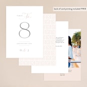 "Gramercy" - Table Numbers in Blush by Kristie Kern - Back of Card Options