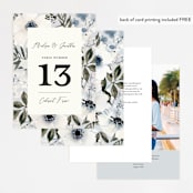 "Nantucket Romance" - Table Numbers in Marine by Chris Griffith - Back of Card Options