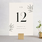 "Italia" - Table Numbers in Taupe by Kelly Schmidt - Front