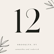 "Italia" - Table Numbers in Taupe by Kelly Schmidt - Detail