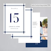 "window pane check" - Table Numbers in Navy by Kerry Doyle - Back of Card Options