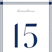 "window pane check" - Table Numbers in Navy by Kerry Doyle - Detail