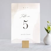 "Sloped" - Table Numbers in Ecru by Everett Paper Goods - Front