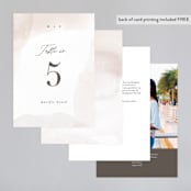 "Sloped" - Table Numbers in Ecru by Everett Paper Goods - Back of Card Options