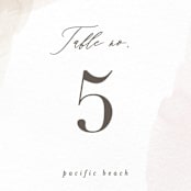 "Sloped" - Table Numbers in Ecru by Everett Paper Goods - Detail