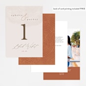 "a hundred years" - Table Numbers in Burnt Umber by Robin Ott - Back of Card Options