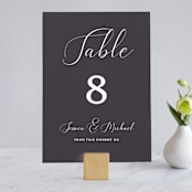"Right Side" - Table Numbers in Blackberry by Susan Brown - Front