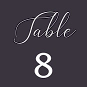 "Right Side" - Table Numbers in Blackberry by Susan Brown - Detail
