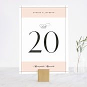 "Classical" - Table Numbers in Blush by Michelle Taylor - Front
