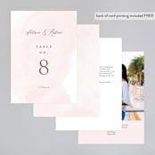 "Softly Layered" - Table Numbers in Blush by Everett Paper Goods - Back of Card Options