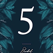 "Moonlit Garden" - Table Numbers in Twilight by GeekInk Design - Detail