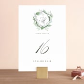 "Botanical Seal" - Table Numbers in Pastel by Kristen Smith - Front