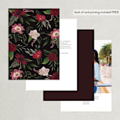 "Midnight Botanicals" - Table Numbers in Cranberry by Susan Moyal - Back of Card Options