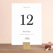 "Marlowe" - Table Numbers in Classy White by Kelly Schmidt - Front