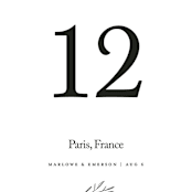 "Marlowe" - Table Numbers in Classy White by Kelly Schmidt - Detail