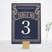 "Mosaic" - Table Numbers in Navy by GeekInk Design - Front
