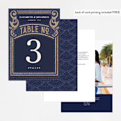"Mosaic" - Table Numbers in Navy by GeekInk Design - Back of Card Options