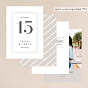 "Photographed" - Table Numbers in Ecru by Creo Study - Back of Card Options