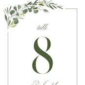 "Ensconce" - Table Numbers in Leaf by Kristie Kern - Detail