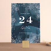 "Midnight Snowfall" - Table Numbers in Navy by Alethea and Ruth - Front