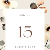 "Bella Mia" - Table Numbers in Autumn by Petra Kern - Detail