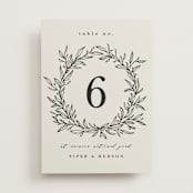 "leafy wreath" - Table Numbers in Cotton by Kate Ahn - Front