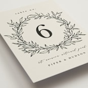 "leafy wreath" - Table Numbers in Cotton by Kate Ahn - Detail
