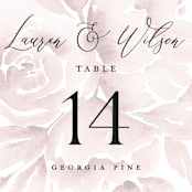 "Wedding Dream" - Table Numbers in Blush by Chris Griffith - Detail