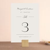 "Classic Monogram" - Table Numbers in Cream by Carolyn MacLaren - Front