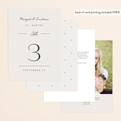 "Classic Monogram" - Table Numbers in Cream by Carolyn MacLaren - Back of Card Options