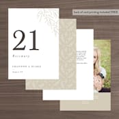 "Herb Garden" - Table Numbers in Taupe by Sarah Brown - Back of Card Options