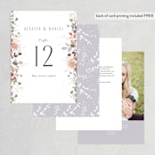 "Golden Hour" - Table Numbers in Water Lily by Jennifer Wick - Back of Card Options