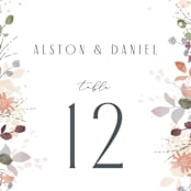 "Golden Hour" - Table Numbers in Water Lily by Jennifer Wick - Detail