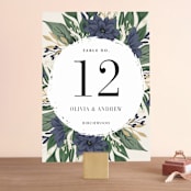 "Ophelia's Garden" - Table Numbers in Bluebell by Oma N. Ramkhelawan - Front