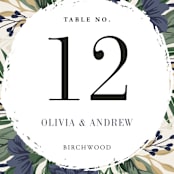 "Ophelia's Garden" - Table Numbers in Bluebell by Oma N. Ramkhelawan - Detail