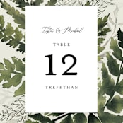 "Love springs eternal" - Table Numbers in Fern by Chris Griffith - Detail