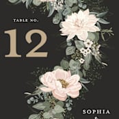 "Lovely Vine" - Table Numbers in Blush by Susan Moyal - Detail
