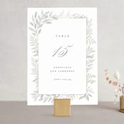 "Dear Greenery" - Table Numbers in Eucalyptos by Hooray Creative - Front