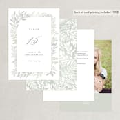 "Dear Greenery" - Table Numbers in Eucalyptos by Hooray Creative - Back of Card Options